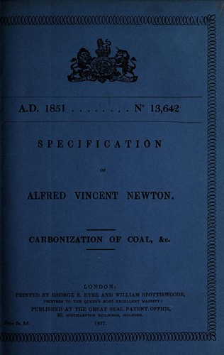 Specification of Alfred Vincent Newton