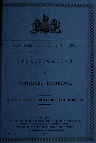 Specification of Nathaniel Partridge