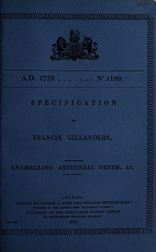 Specification of Francis Gillanders
