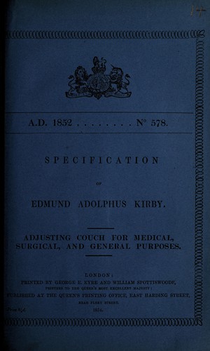 Specification of Edmund Adolphus Kirby