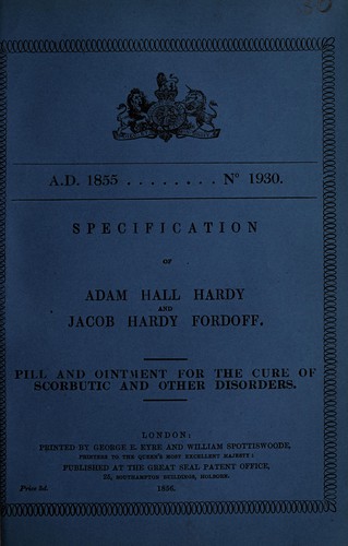 Specification of Adam Hall Hardy and Jacob Hardy Fordoff