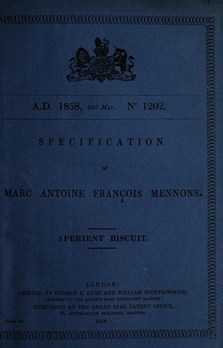 Specification of Marc Antoine François Mannons