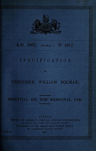 Specification of Frederick William Dolman