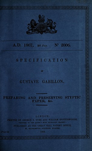 Specification of Gustave Gabillon
