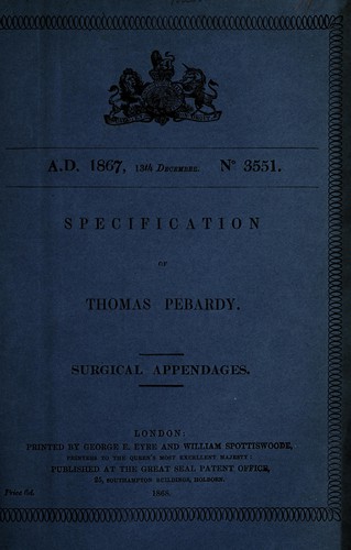 Specification of Thomas Pebardy