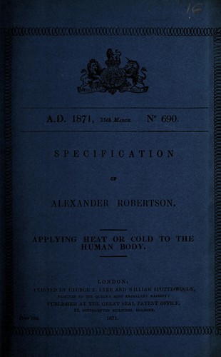 Specification of Alexander Robertson
