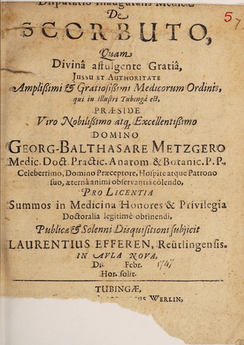 Disputatio inauguralis medica de scorbuto