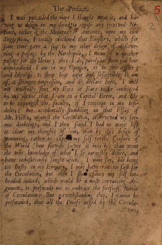 A lecture of anatomy, against the circulation of the blood; read publickly at Exeter Exchange, the sixth of November last past