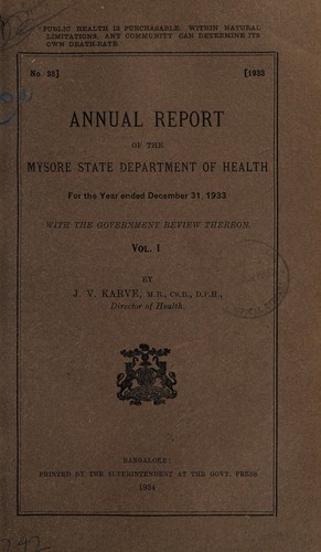 Annual report of the Mysore Department of Health