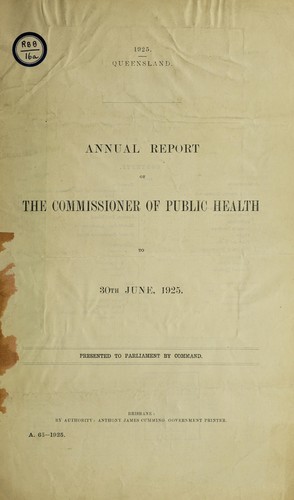 Annual report of the Commissioner of Public Health