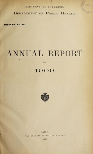 Annual report on the work of the Ministry of Public Health