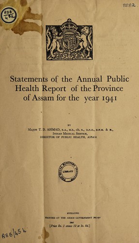 Annual sanitary report of the Province of Assam
