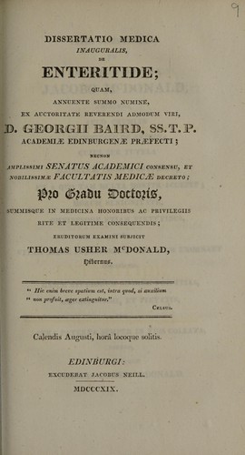 Dissertatio medica inauguralis, de enteritide