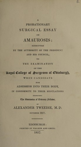 A probationary surgical essay on amaurosis