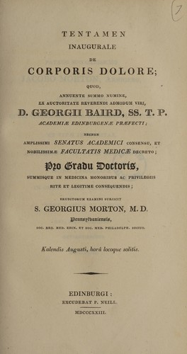 Tentamen inaugurale de corporis dolore