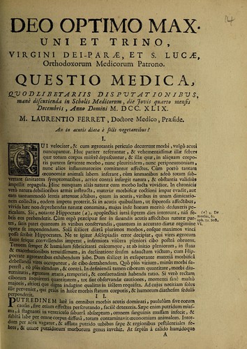 Quaestio medica, an in acutis diaeta e solis vegetantibus?
