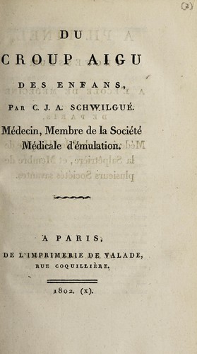 Du croup aigu des enfans