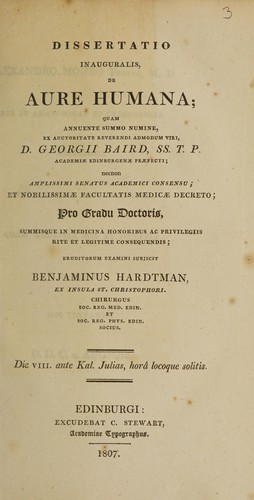 Dissertatio inauguralis, de aure humana ...