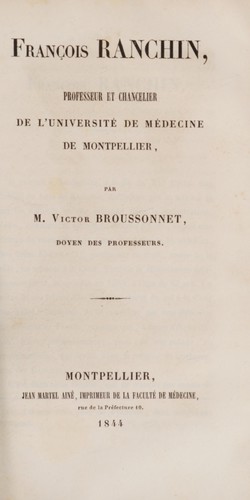 François Ranchin, professeur et chancelier de l'Université de médecine de Montpellier