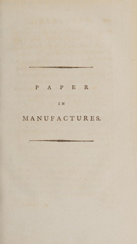 Paper in manufactures