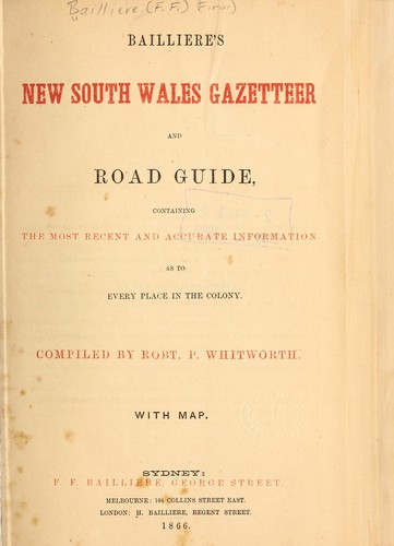 Bailliere's New South Wales gazetteer and road guide