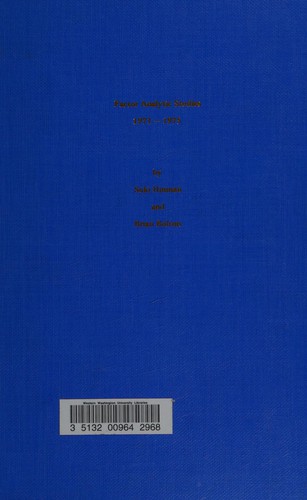 Factor analytic studies, 1971-1975