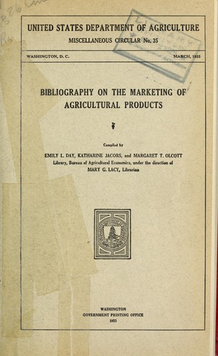 Bibliography on the marketing of agricultural products