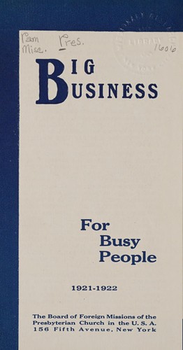 Big business for busy people, 1921-1922