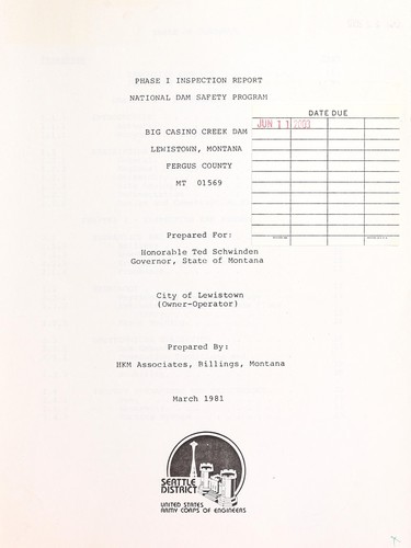 Big Casino Creek Dam, Lewistown, Montana, Fergus County, MT 01569