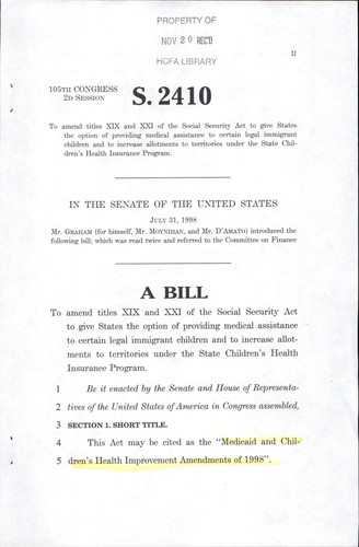 A bill to amend titles XIX and XXI of the Social Security Act to give States the option of providing medical assistance to certain legal immigrant children and to increase allotments to territories under the State Children's Health Insurance Program