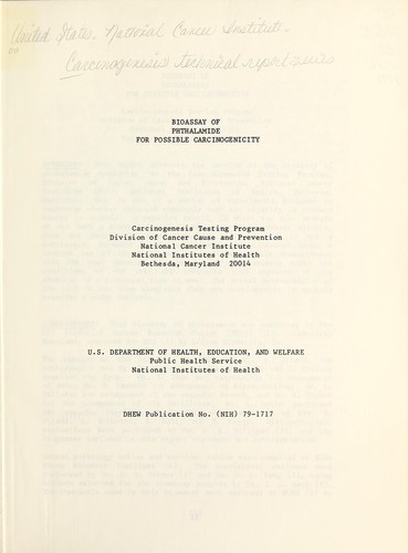 Bioassay of phthalamide for possible carcinogenicity.