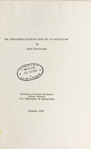 The interindustry relations study and its applications