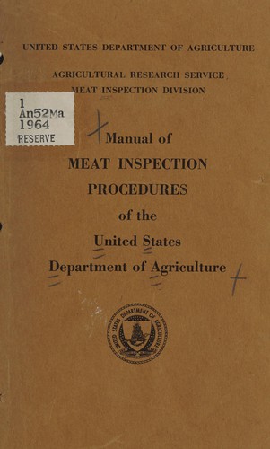 Manual of meat inspection procedures of the United States Department of Agriculture