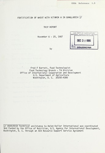 Fortification of wheat with vitamin A in Bangladesh