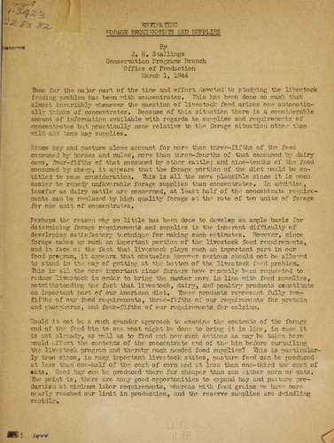 Estimating forage requirements and supplies