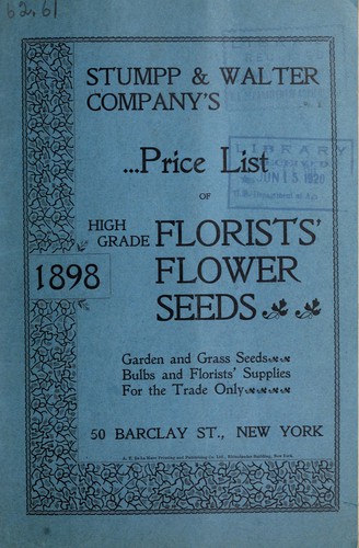 Stumpp & Walter Company's price list of high grade florists' flower seeds
