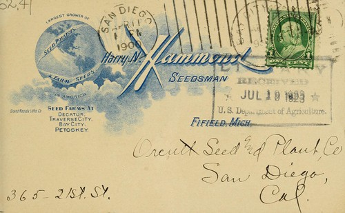 I have a surplus of following seeds, crop of 1899 ...