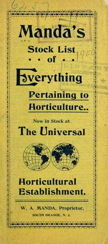 Manda's stock list of everything pertaining to horticulture