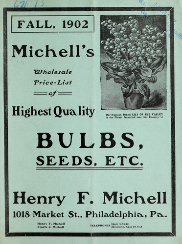 Michell's wholesale price list of highest quality bulbs, seeds, etc