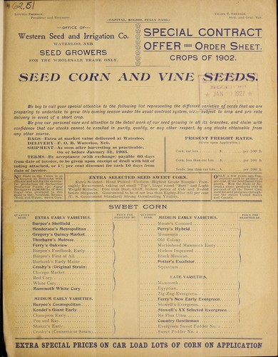 Seed corn and vine seeds