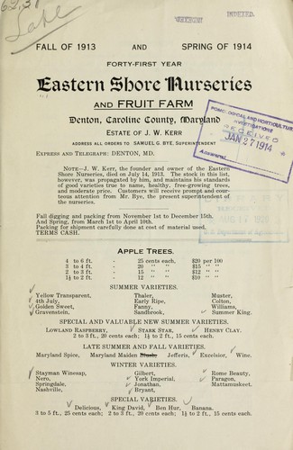 Forty-first year Eastern Shore Nurseries and fruit farm