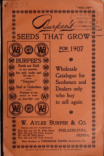 Burpee's seeds that grow for 1907