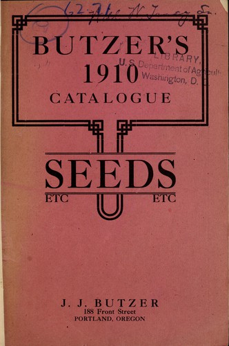 Butzer's 1910 catalogue