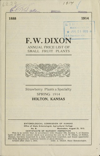 Annual price list of small fruit plants