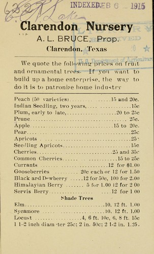 Clarendon Nursery [catalog]