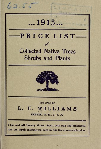 1915 price list of collected native trees, shrubs and plants