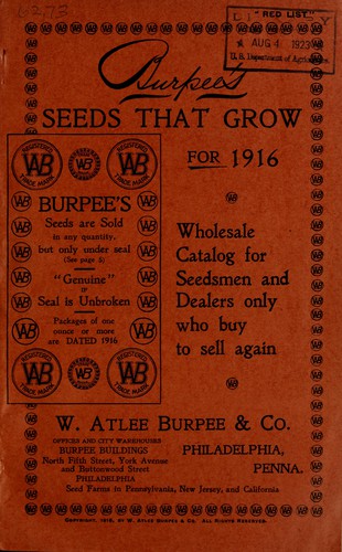 Burpee's seeds that grow for 1916