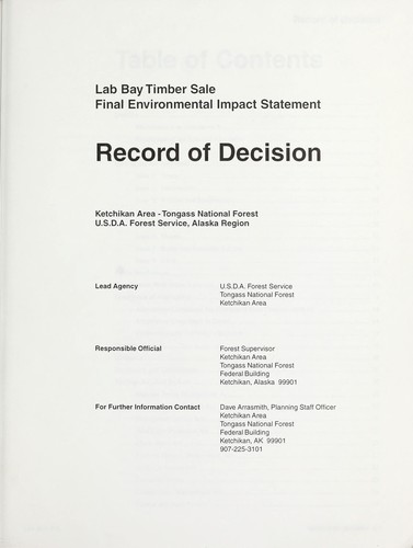 Lab Bay Project Area final environmental impact statement