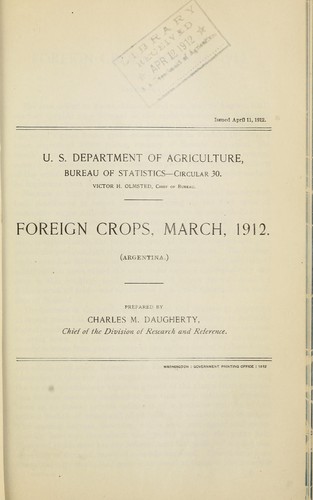 Foreign crops, March, 1912