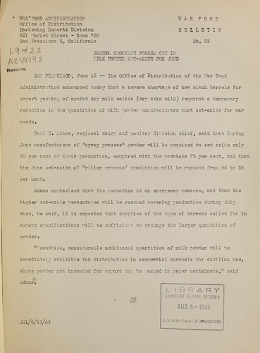 Barrel shortage forces cut in milk powder set-aside for June